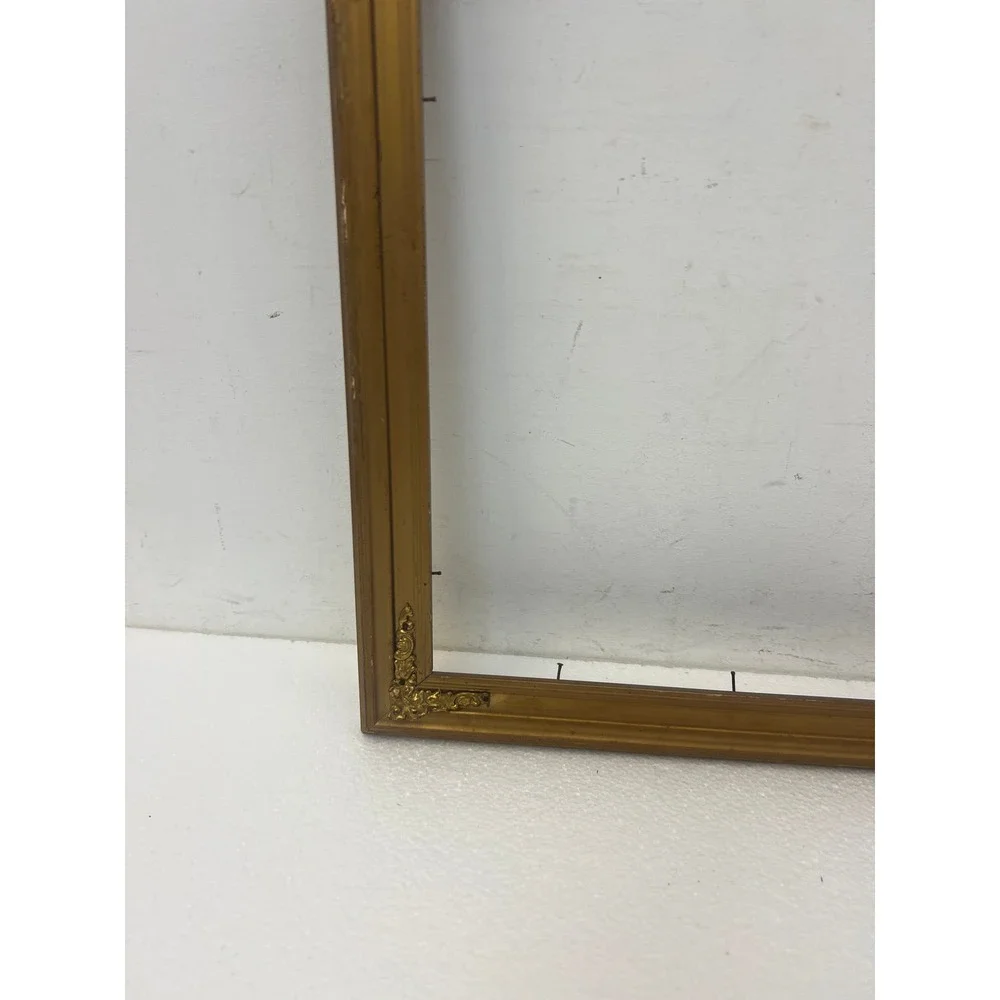 Antique Gold Gilt Picture Frame Ornate Vintage Wood Victorian Decor Fits 13x16